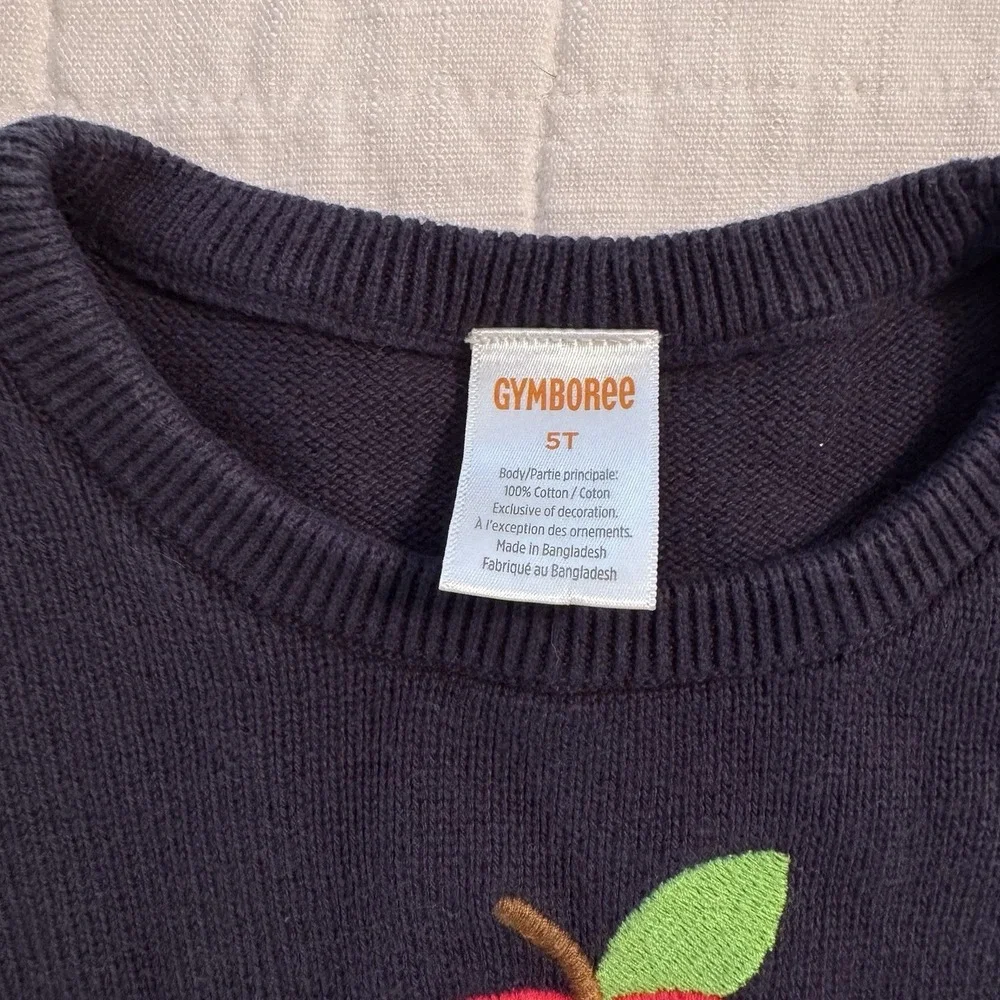 Gymboree Girls Apple Sweater Dress - 5T Classroom Cutie First Day Of School